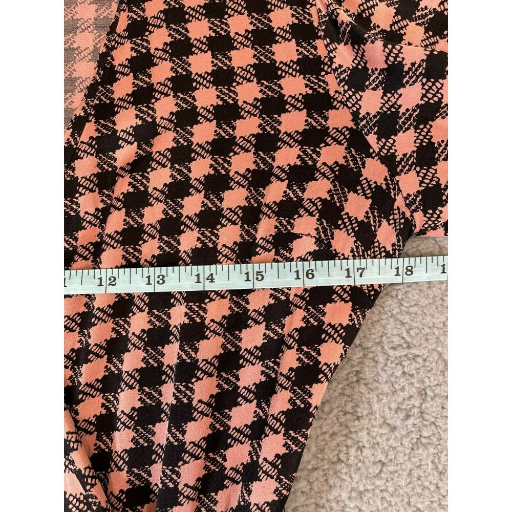 Topshop Women's Wrap Plunge V Neck Checkered Print Midi Dress Size 2 Small - Picture 10 of 11